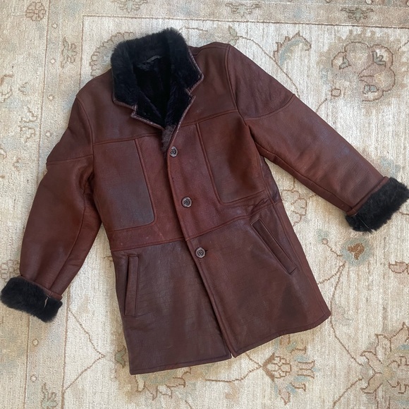 Vintage genuine leather and full fur lined coat - Picture 3 of 9